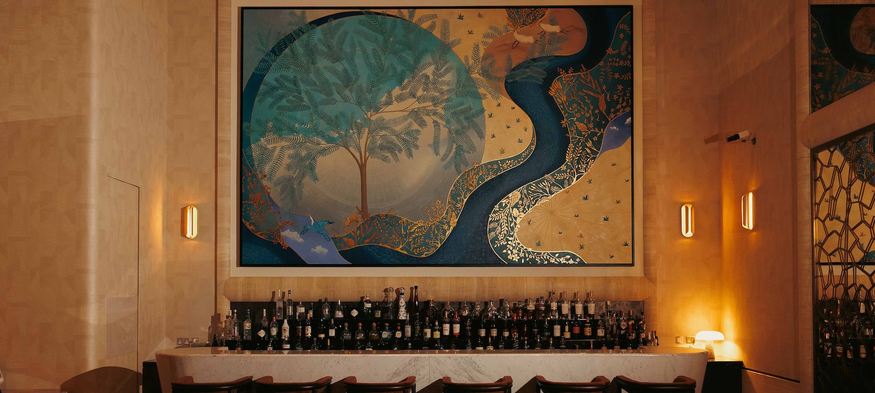 The St. Regis Bar Mural and Bar Counter